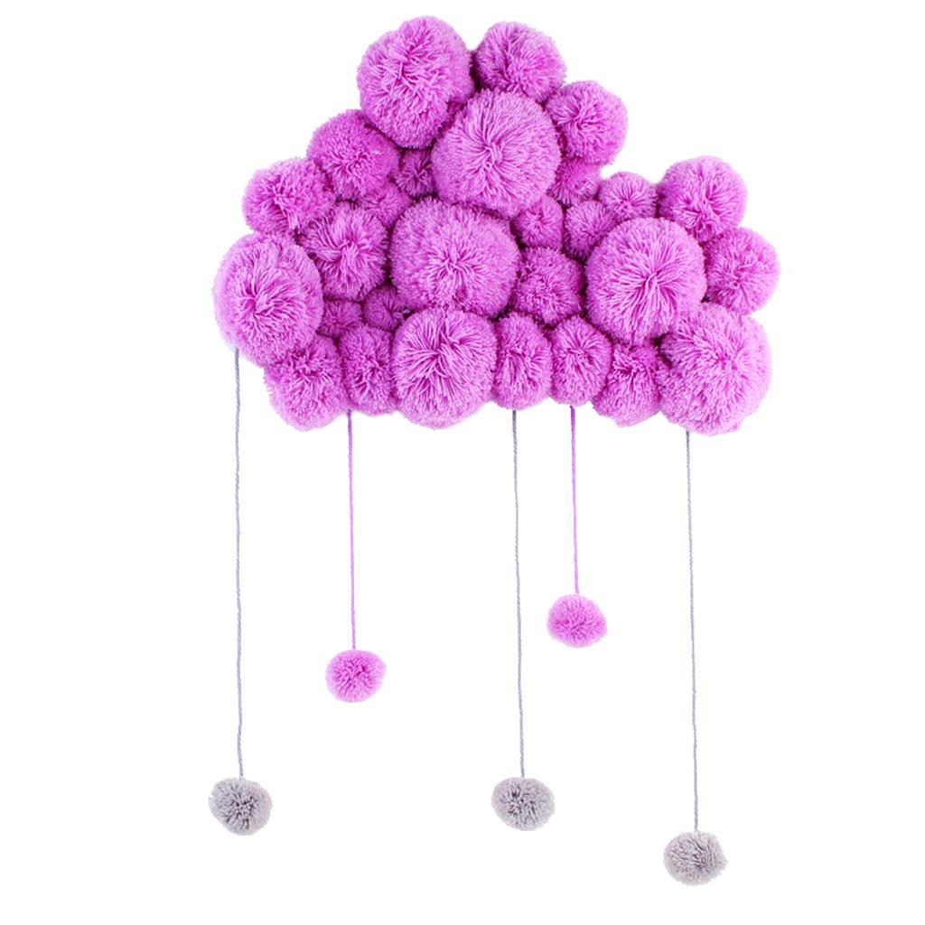 Baby Kids Room Nursery Home Cloud Raindrop Wall Mural Decor  Purple