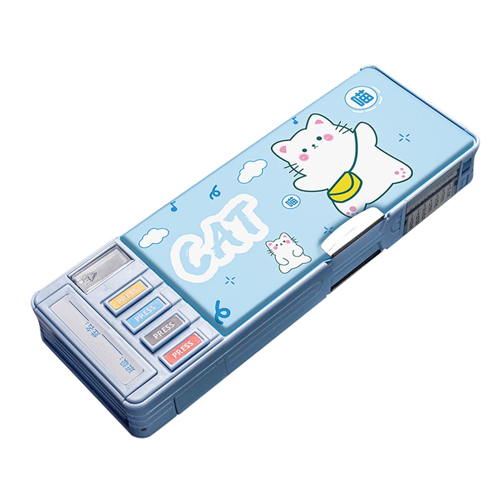 Cute Pencil Box Pencil Case for Student Gift School Supplies Middle School Lucky Cat 2 layer