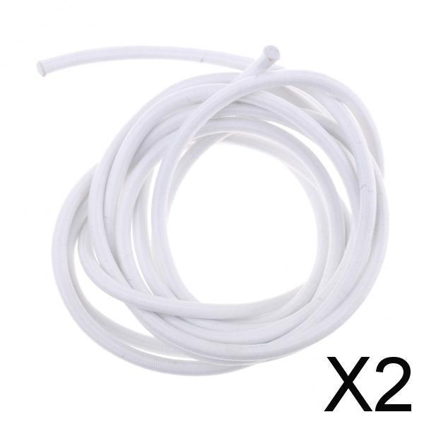 2x 4mm Elastic Bungee Rope Shock Cord Tie Down Boats Trailers 2m White