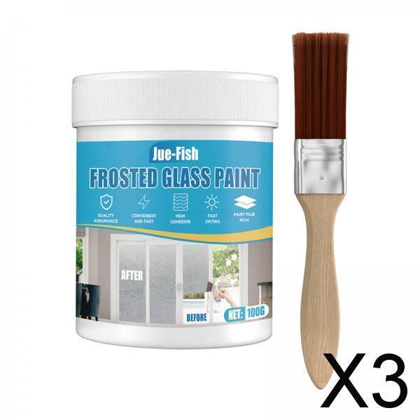 3xWindow Film Frosted Glass Film Paint Matt Frosted Effect 100G for Office