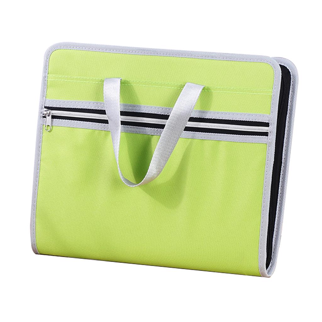 A4 Size File Expanding Folder Organizer Storage Pockets Folder A Light Green