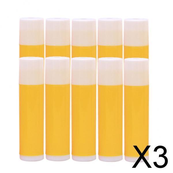 3x10x 5G Empty Lipstick Tubes Refillable Lip Gloss Balm Bottles Vials Yellow
