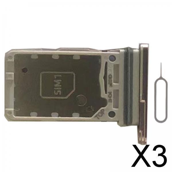 3xDual Sim Card Tray Holder Replacement for Samsung S21 5G Sim Tray Gold