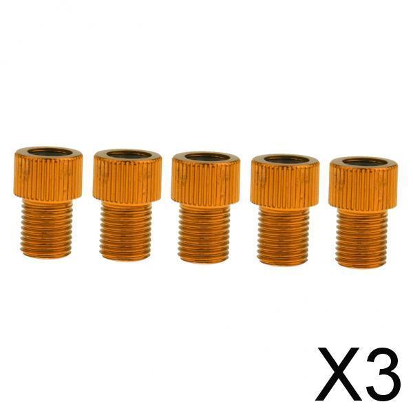 3x5x Presta to Schrader Valve Adaptor Converter Bike Pump Connector Gold