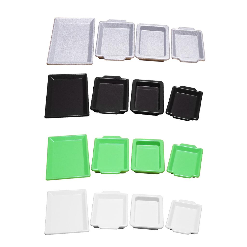 4x 4 Pieces 1:12 Scale Dollhouse Miniature Food Drink Serving Tray