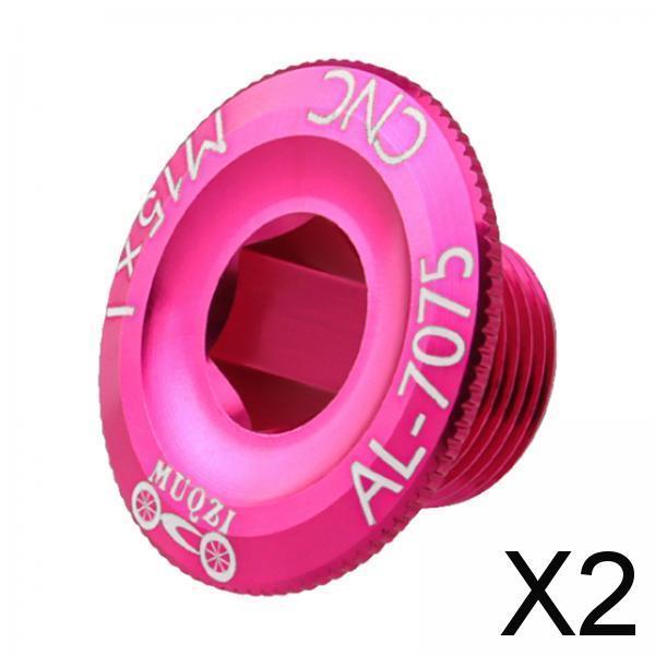 2xBicycle Crank Cover Aluminum Alloy Arm Bike Crankset Bolt for Road Bikes BMX Pink