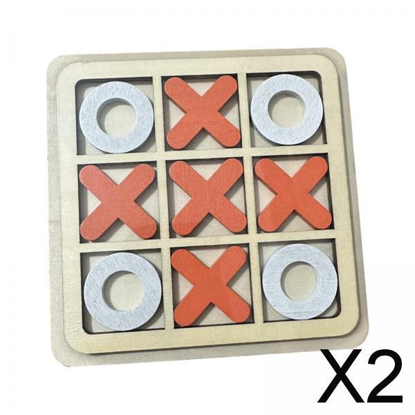 2xTic TAC Toe Board Game Family Board Game XO Table Toy for Holiday Gifts