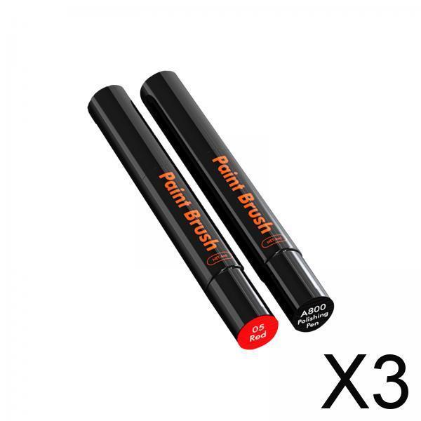 3xTouch up Paint for Cars with Polish Pen Easy Solution Car Scratch Repair Pen Red