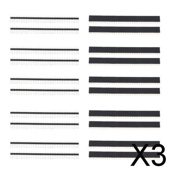 3x10 Pairs 40Pins 2.54mm Single Row Male Female Pin PCB Header Wire Connectors