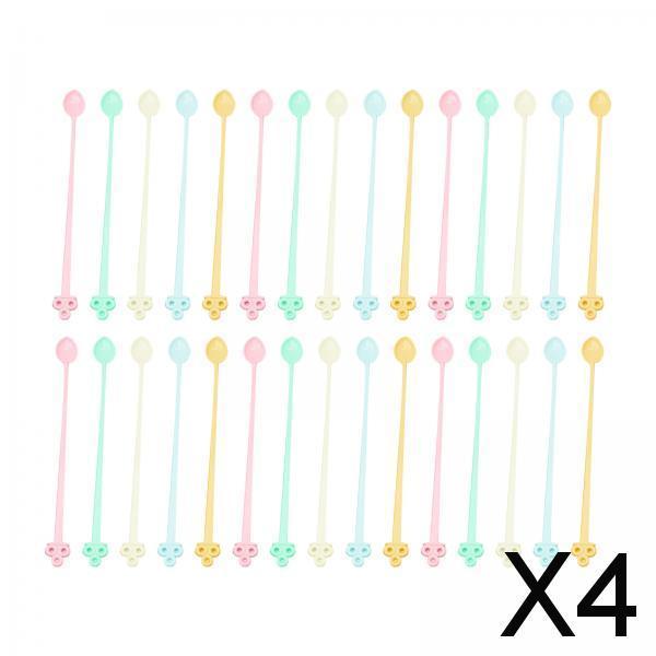 4x30x Coffee Stirrers Spoons 5 inch Colorful Food Grade Disposable Stir Sticks