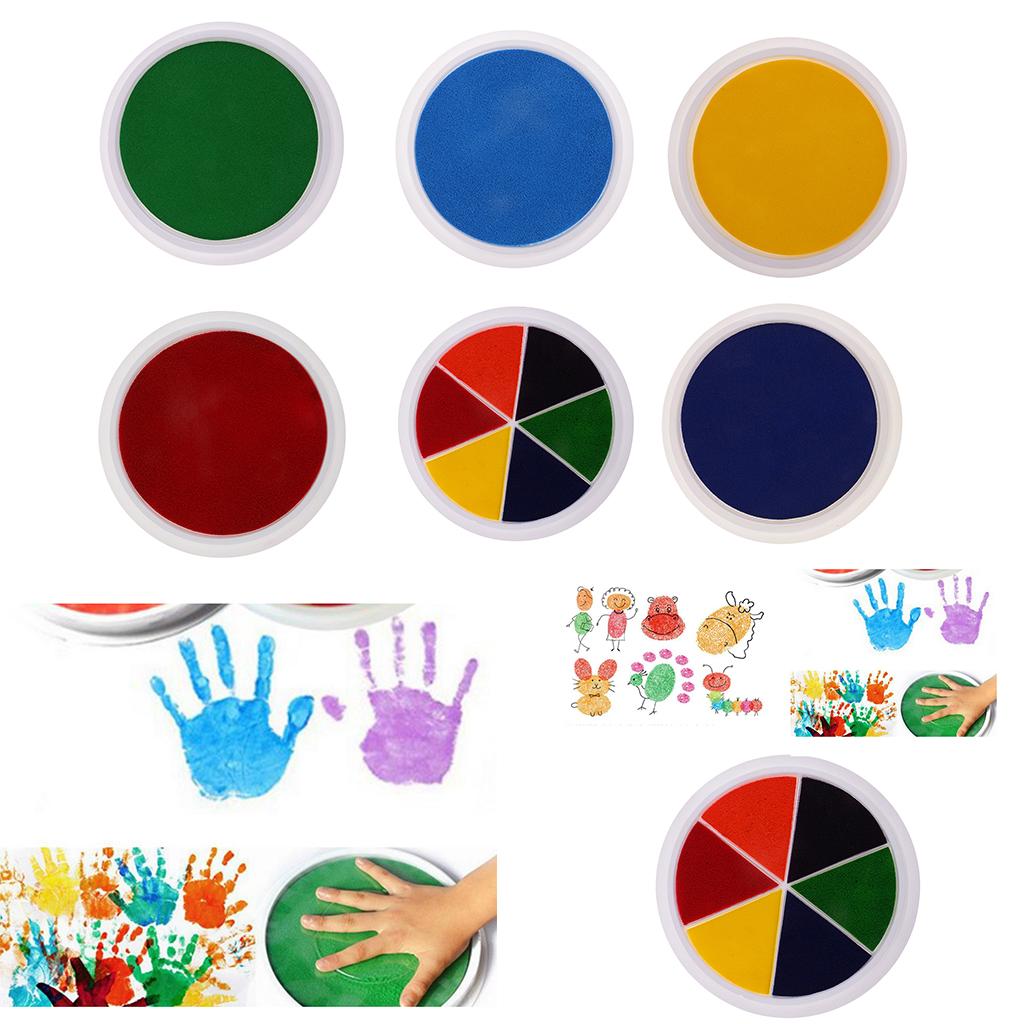 6 Pieces Large Ink Pad Stamp for Kids Children Finger Painting Card Making