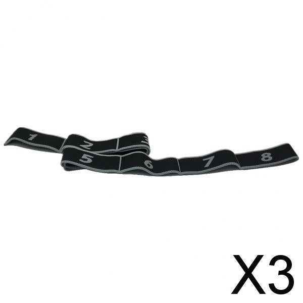 3xYoga Strap Elastic Ligament Stretching Out Band Workout Loop Belt Gray