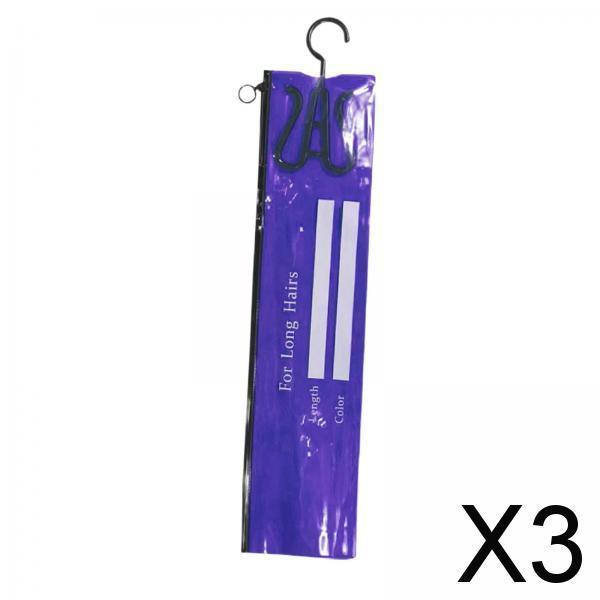 3xHair Extension Storage Bag Portable Hair Extension Hanger for Synthetic Hair S Purple