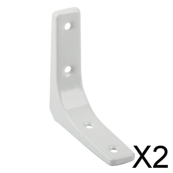 2xHeavy Duty Shelf Bracket Wall Hanging Shelve L Shaped Brackets White 3Inch