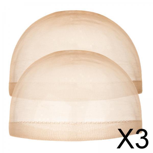 3xWig Cap Nylon Invisible Real Thin Bald Stocking Caps for Cosplay Women Brown