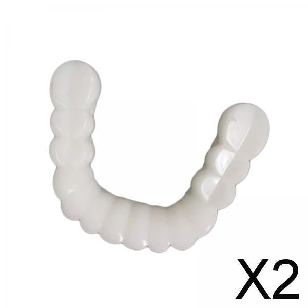 2xResin Teeth Veneers Comfortable Dentures Tooth Cover Removable Reusable Lower Cover