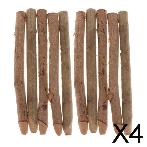 4x10 Pieces Natural Unfinished Wood Sticks Dowel Rods for Crafting DIY Hobbies