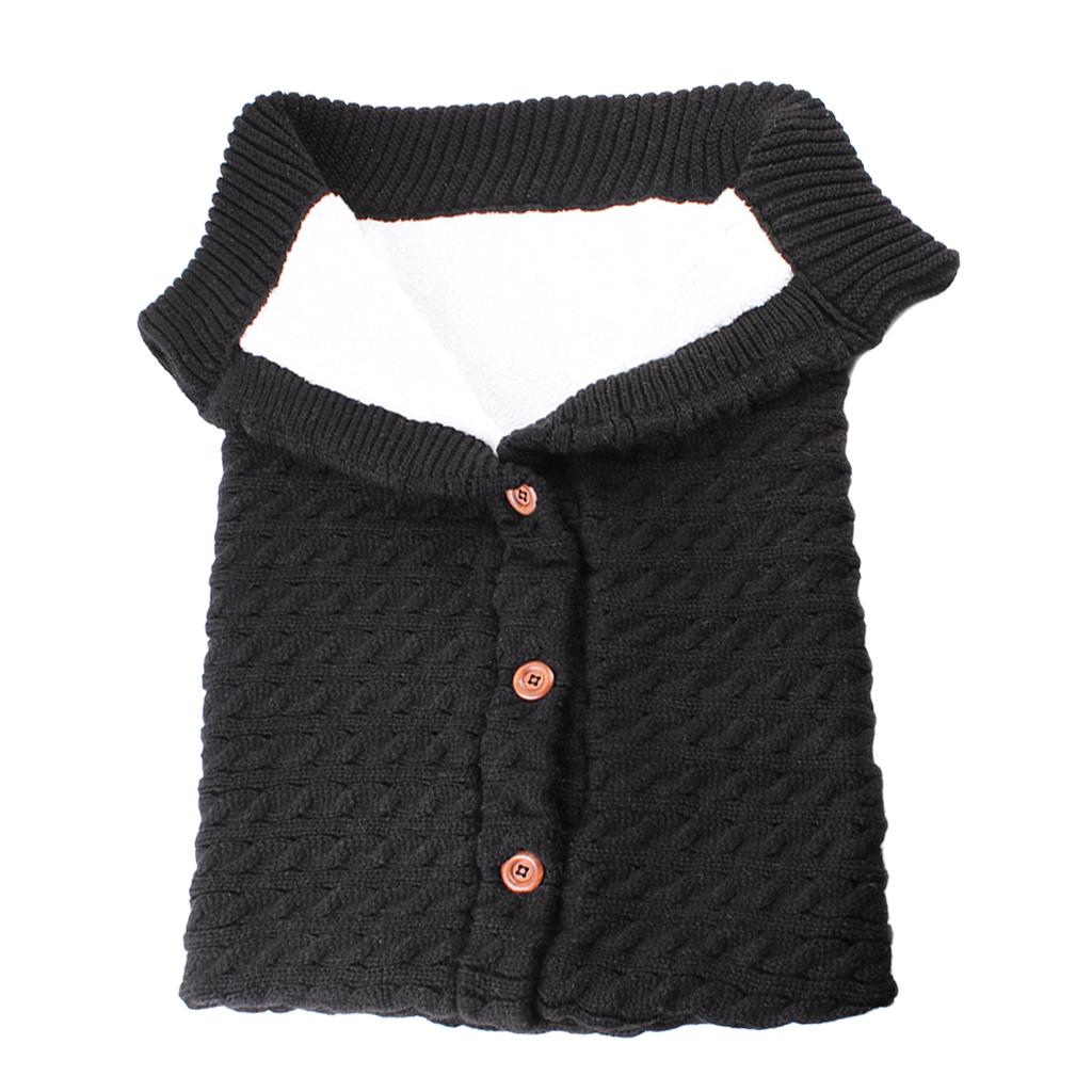Baby Knit Swaddle Wrap Swaddling Blanket Winter Warm Sleeping Bag Black