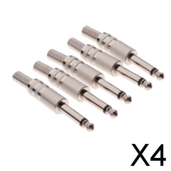 4x5Pcs High Quality 6.35mm Audio Microphone Connector Assembly Mono Audio Plug