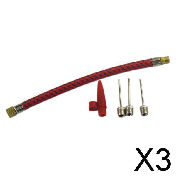 3xBike Pump Extension Hose Tube Schrader Valves Sports Ball Needle Model 1 