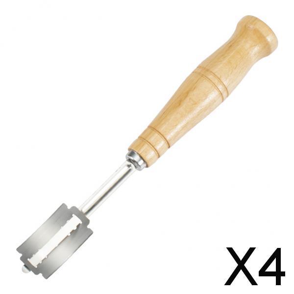 4x Cutting Knife Wood Handle for Scoring Homemade Dough Bread Baking