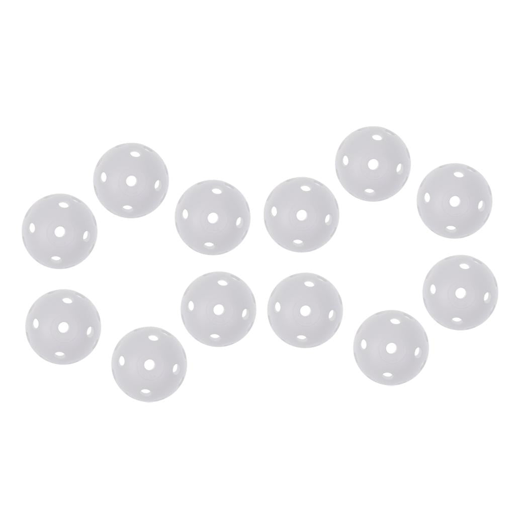 12 Pieces Hollow Perforated Plastic Practice Balls for Golf Tennis Training