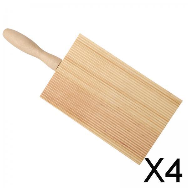4xWooden Pasta Board Handmaking Kitchen Cooking Home Making Stick Roller
