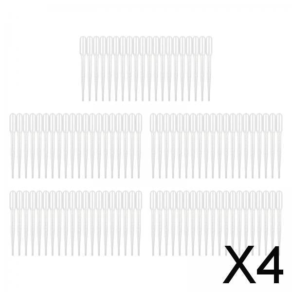 4x100 Pieces Disposable Eye Dropper Transfer Graduated Pipettes Small Home Use 2mL