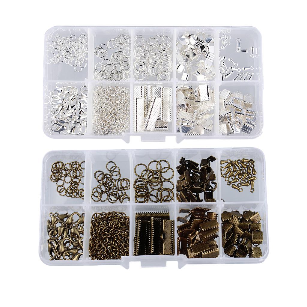2 Set Starter Kit Earring Bracelet Necklace Jewelry Findings Bronze & Silver