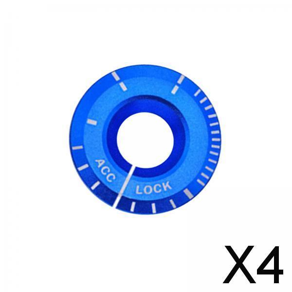 4xCar Engine Start Ignition Cover Key Hole Decoration Trim for Audi Blue 