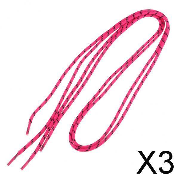 3x1 Pair Sports Climbing Shoelaces Colored Oval Athletic Shoe Lace Rose Red