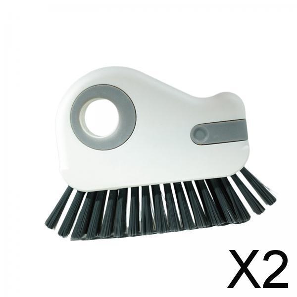 2xGroove Cleaning Brush Home Bathtub Bathroom Door Window Track Cleaning Brush Gray