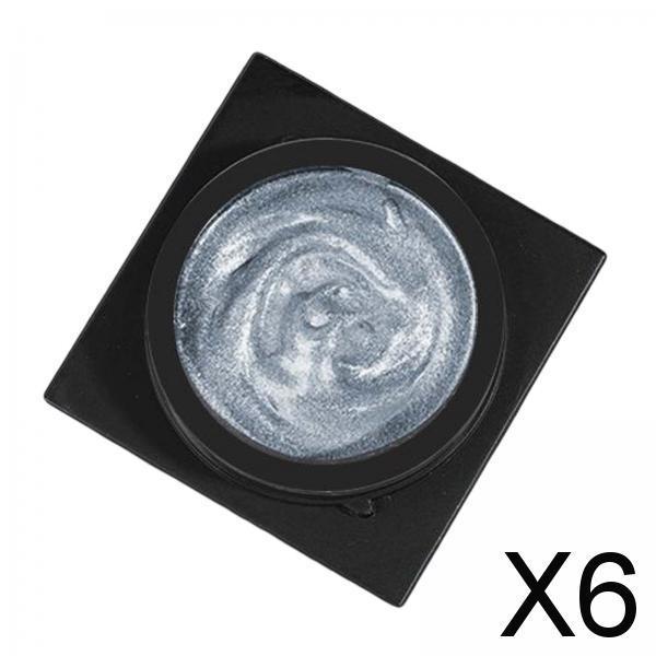 6xGypsum Gel Nail Art Painting Drawing Polish 3D Metallic Nail Art Gel Polish Blue 
