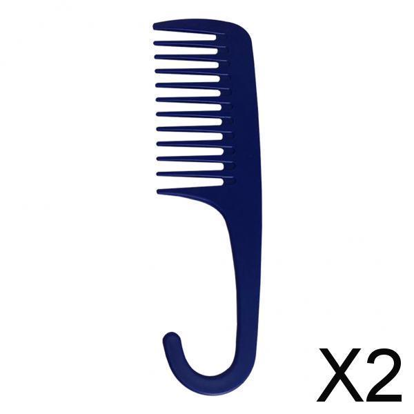 2xWide Tooth Comb Shower Comb With Hook for Long Wet Dry Hair   Free blue