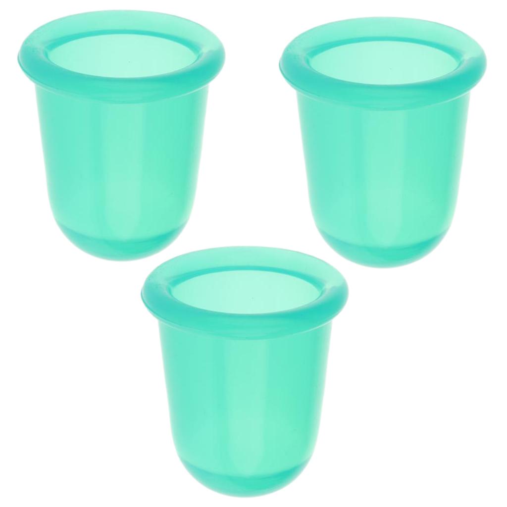 3 Pieces Vacuum Therapy Silicone Cupping Anti-cellulite Massage Cups Green