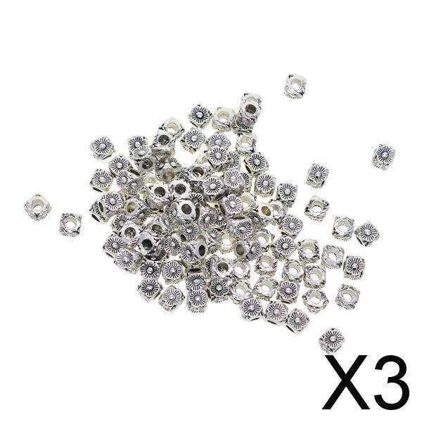 3x100 Pieces Tibetan Silver daisy Spacer Beads Jewelry Findings DIY Accessory