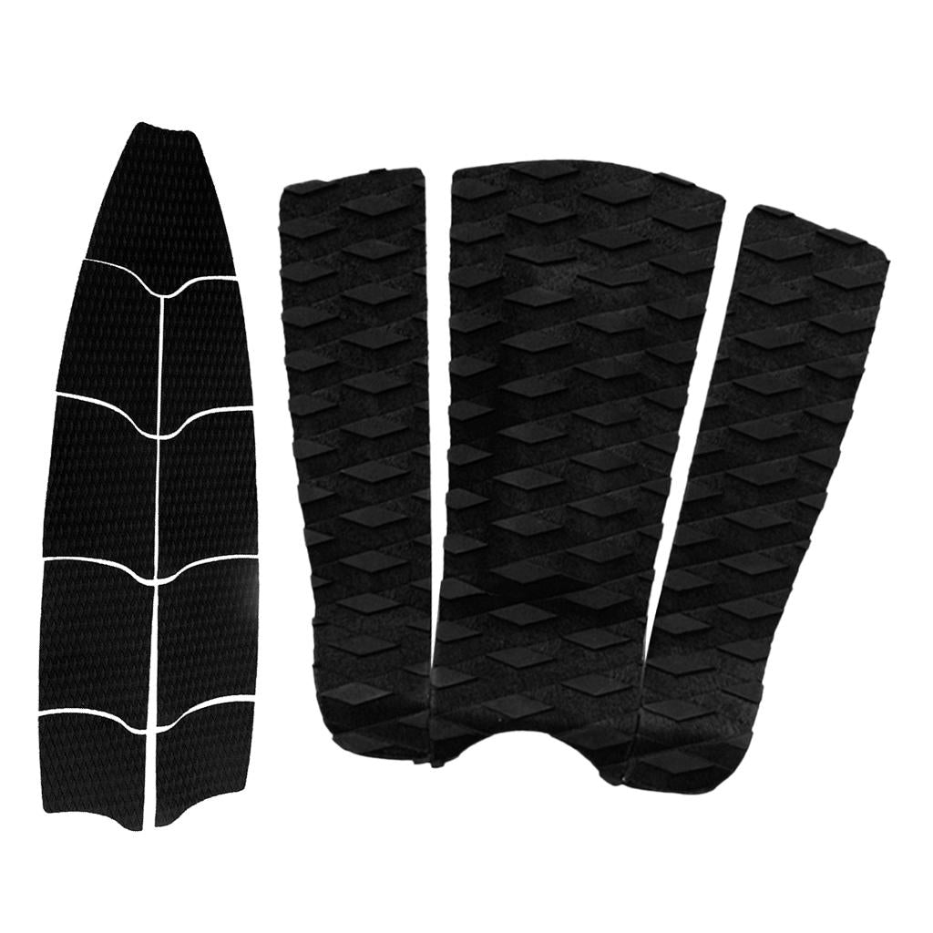 9 Pieces Black Surfboard Full Deck Traction Pad with 3 Pieces Tail Pad Grip