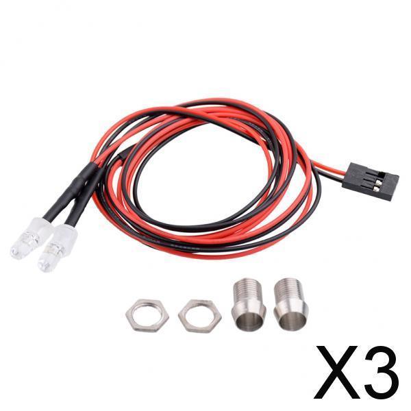 3xRC LED Lamp Light for 1/5 1/8 1/10 1/12 1/16 Model Car Spare Parts Red