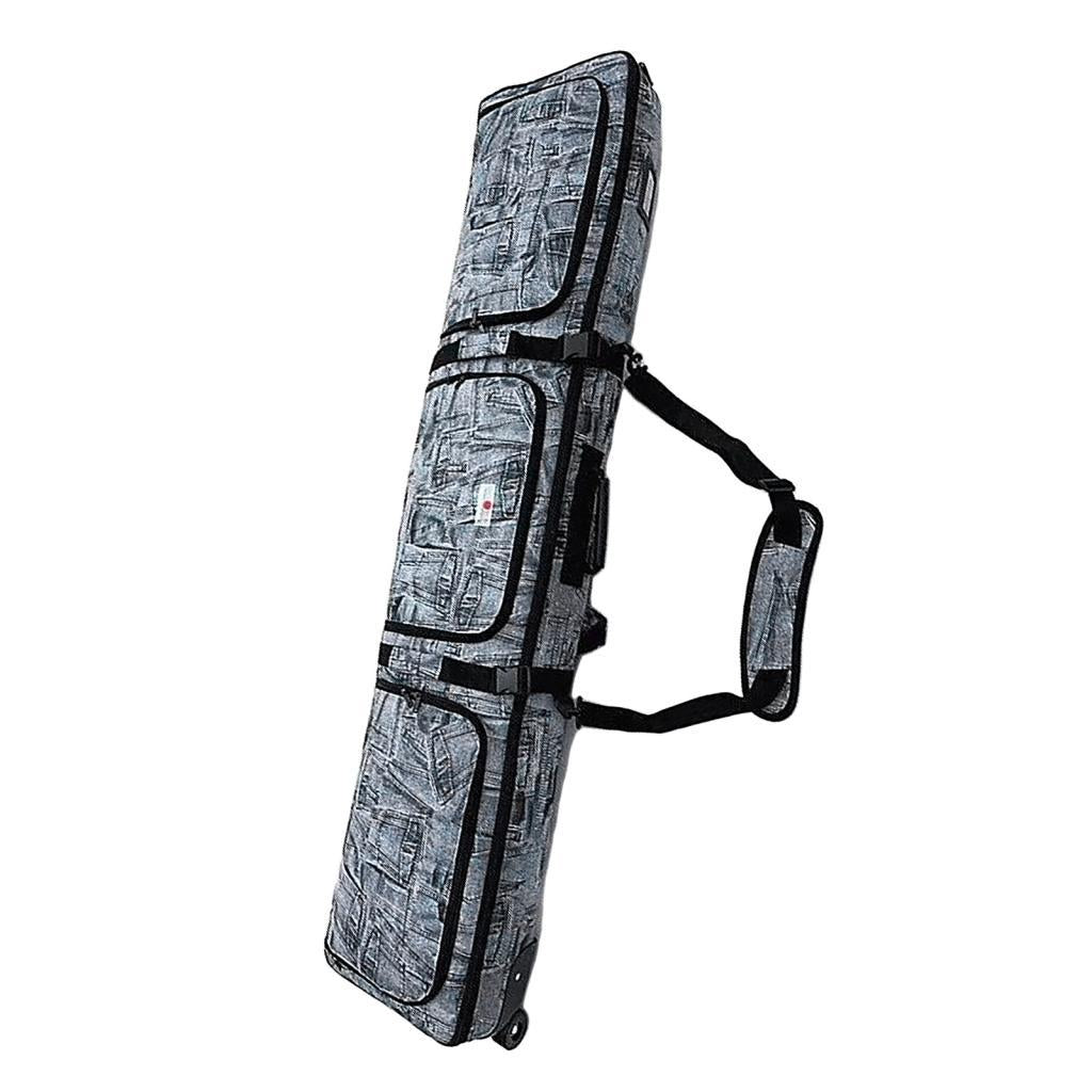 Snowboard Bag with Wheels Backpack Men Women Skis Accessories Padded Skiing Bag 146cmx32cmx18cm