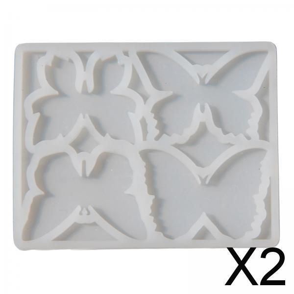 2xSilicone Casting Butterfly Shapes Flexible for DIY Earring candy Decor