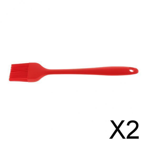 2xSilicone Basting BBQ Pastry Oil Brush Barbecue Grilling Desserts Baking red