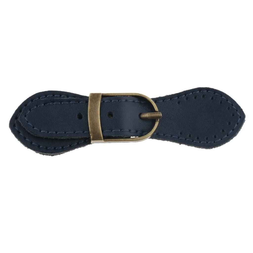Sew on Genuine Leather Tab Buckles Closure Bag Fastener DIY Replacement Royal Blue