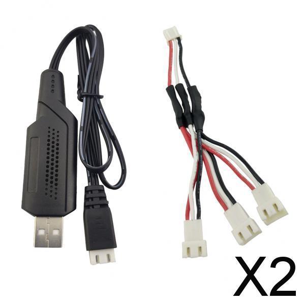 2xQuadcopter USB Charger Cable +1 to 3 Charger Cable Set