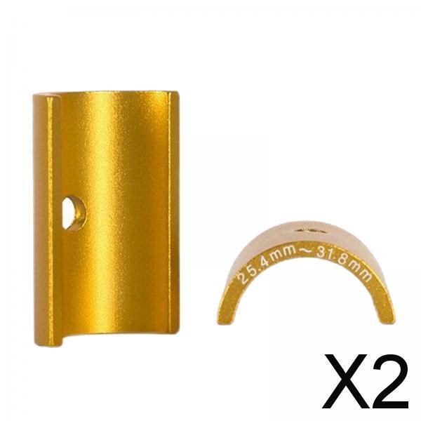 2xBike Stem 25.4 to 31.8mm Shim Handlebar Adapter Spacer - 1 Pair Golden