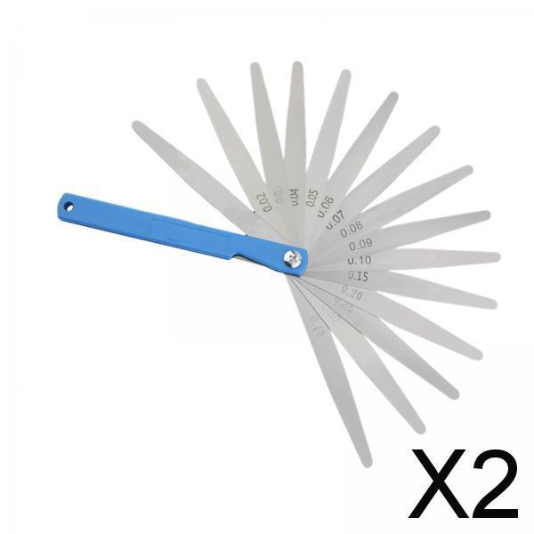 2xFeeler Gauge Stainless Steel Gap Measure 0.02-1mm Metric 17 Sheets Tool