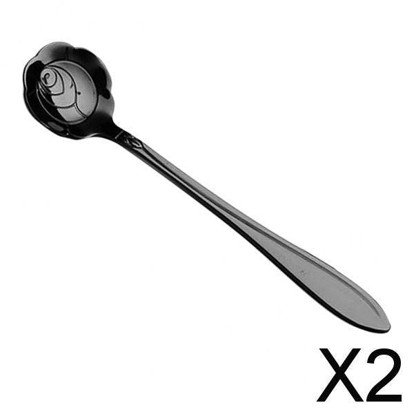 2xTeaspoons Stainless Steel Coffee Tea Spoon Dessert Spoons Rose