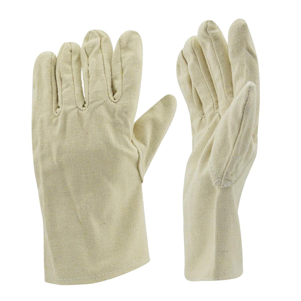 3xDurable Anti-slip Canvas Garden Gloves Safety Protection Grip Work Gloves