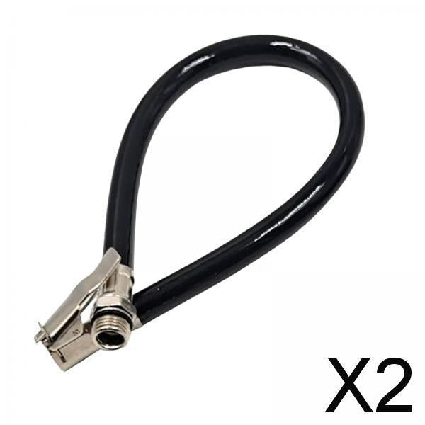 2xTire Inflator Extension Tube Replace for Air Compressor Pump Attachment Black