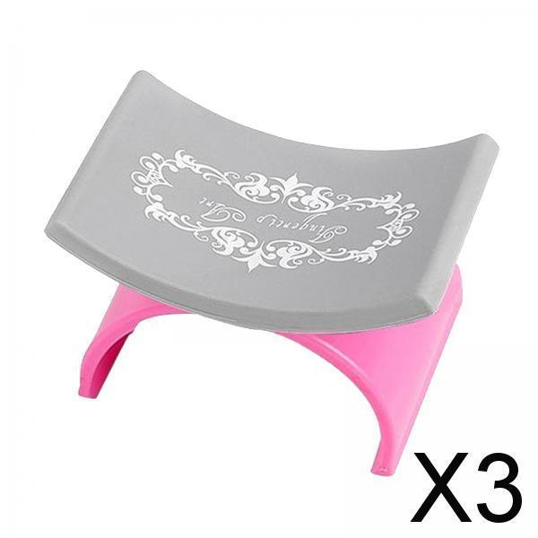 3xSilicone Hand Rest Cushion Pillow Nail Art Arm Rest Manicure Tools Rose Red