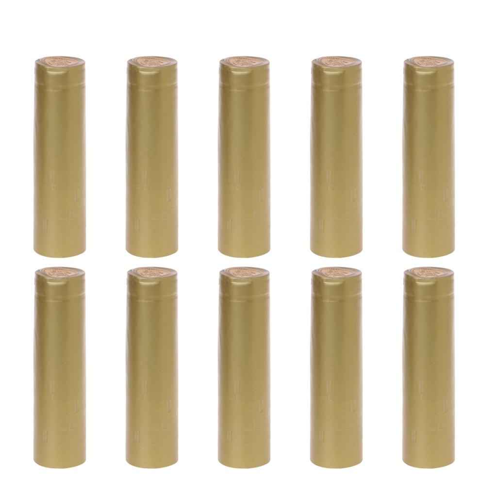 100 Pieces Wine Bottle Heat Shrink PVC Capsules Sealing Cover  Gold 32mm